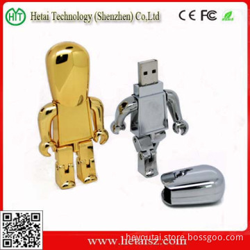 Shinny Gifts A Grade Chips 4GB Metal Robot USB Flash Drives for Business Gifts